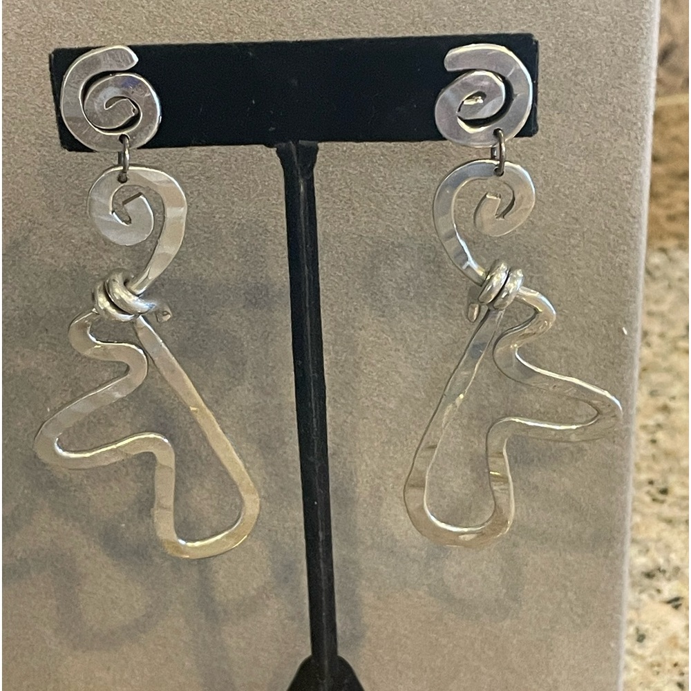Statement Silver tone earrings